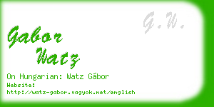 gabor watz business card